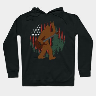 bigfoot rock and roll - bigfoot american flag Hoodie